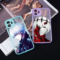 anime tokyo ghouls terror horror phone case for iphone 13 12 11 mini pro xr xs max 7 8 plus x matte transparent blue back cover