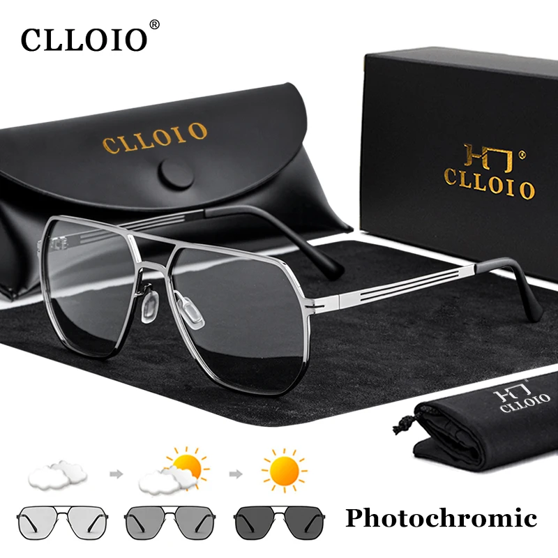 Модные высококачественные фотохромные солнцезащитные очки CLLOIO для мужчин и женщин поляризационные солнцезащитные очки хамелеоновые антибликовые солнцезащитные очки для вождения
