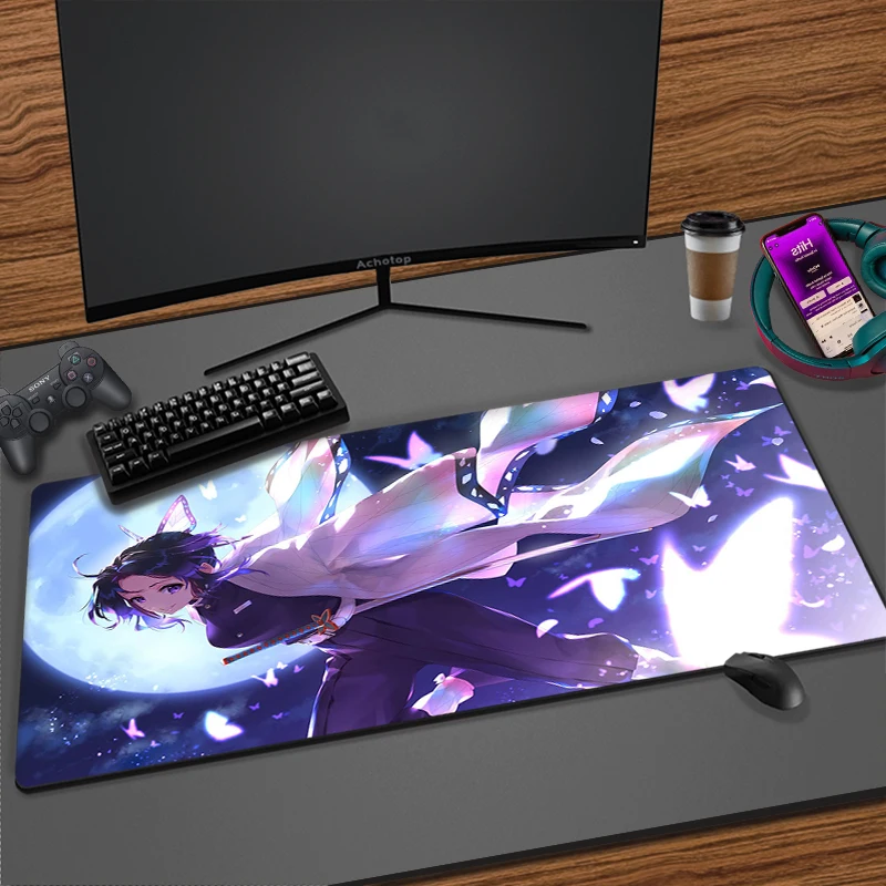

Mouse Pad Demon Slayer Table Carpet Computer Mousepad Keyboard Big Desk Mat XXXL 100x55 Mouse Mat Speed Large PC Gamer Mousepads
