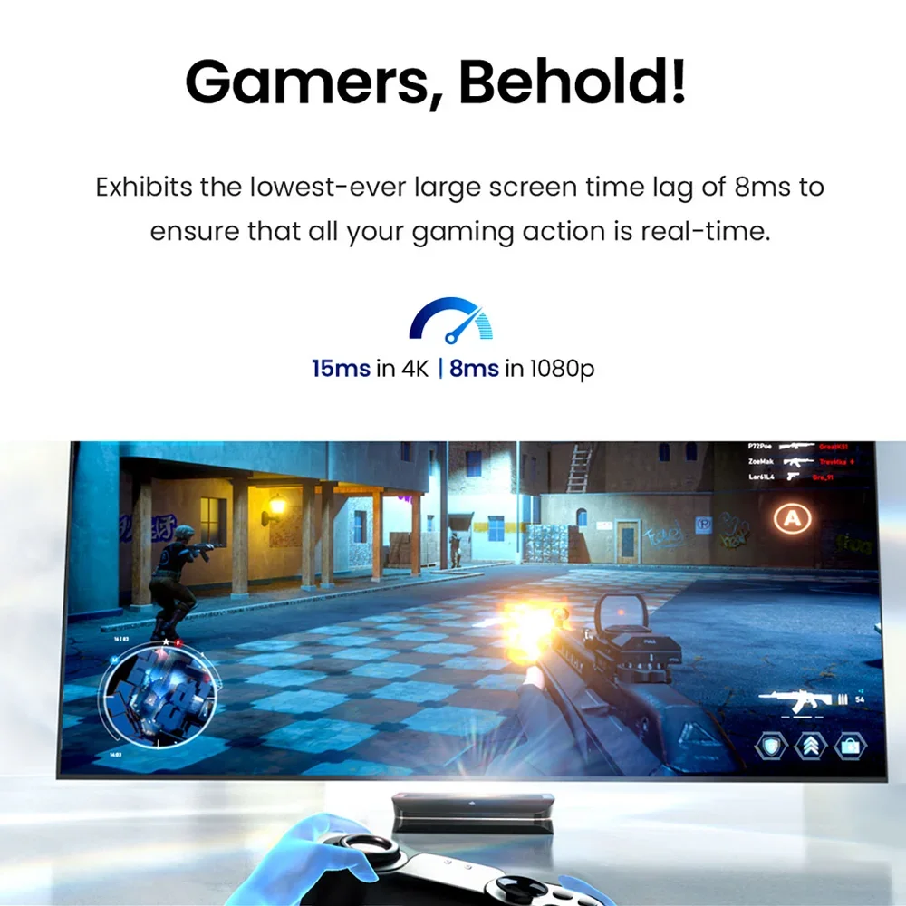 Фото Лидер продаж: Лазерный проектор AWOL 3000 3500 Pro Ultra Short Throw 4K для домашнего кинотеатра, HDR10+, 3D, с тройным лазером 4K №5