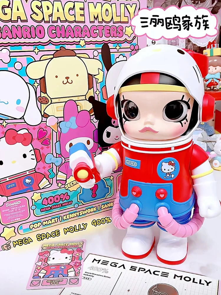 Подлинная фигурка Mega Space Molly 400% семейной серии Sanrio аниме Hello Kitty милая коллекция