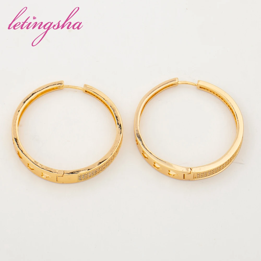 Letingsha 2023 New Girl's French Hoop Earrings Crystal Zircon Vintage Rhinestone Fashion Earrings Party Jewelry Gifts Bijoux