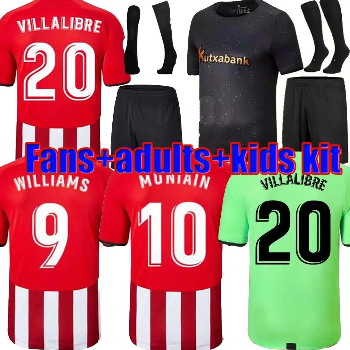 

New Thai Man kids kit 21 22 Athletic Bilbao football shirt I.MARTINEZ WILLIAMS men YURI B RAUL GARCIA MUNIAIN 2021 2022 jerseys