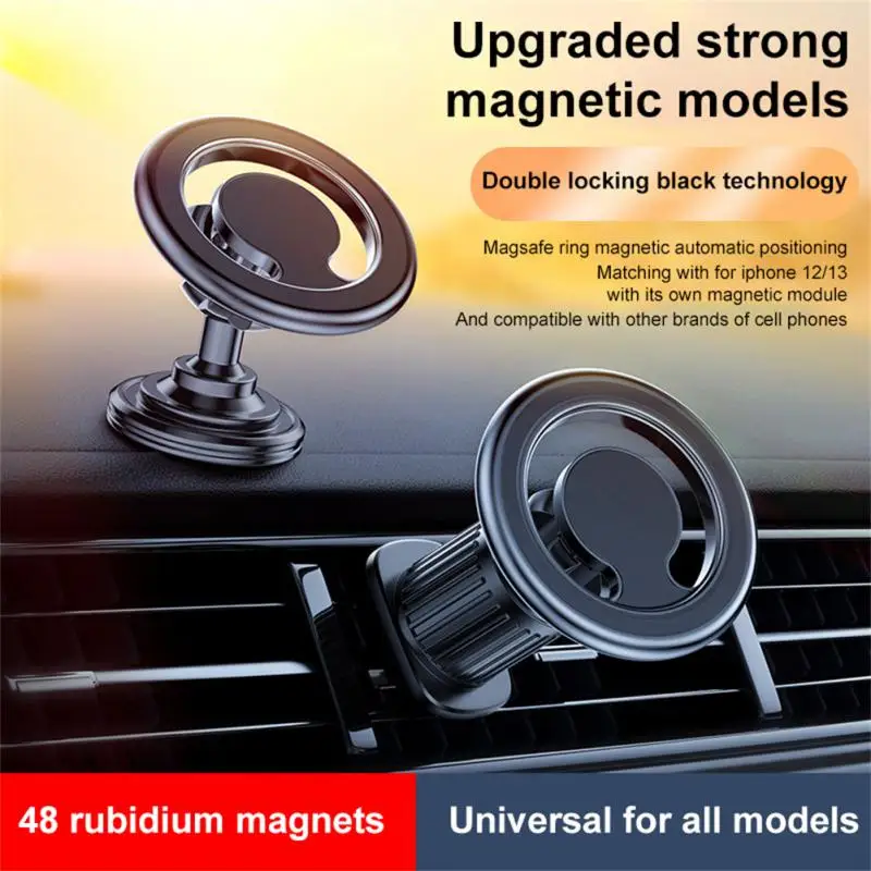 

360 Degree Rotation Gps Navigation Bracket Mini Magnet Mount Multifunctional Magnetic Car Phone Holder Stand Aluminum Portable