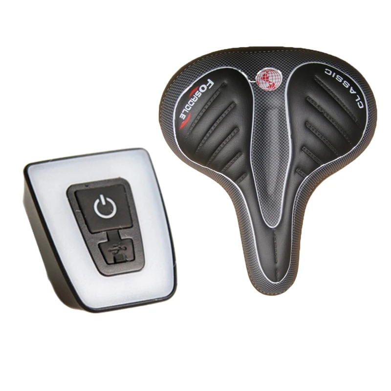 

1 Pcs Bicycle Gel Cruiser Extra Sporty Soft Pad Saddle Seat & 1 Set Bike Bicycle Light USB Rechargeable