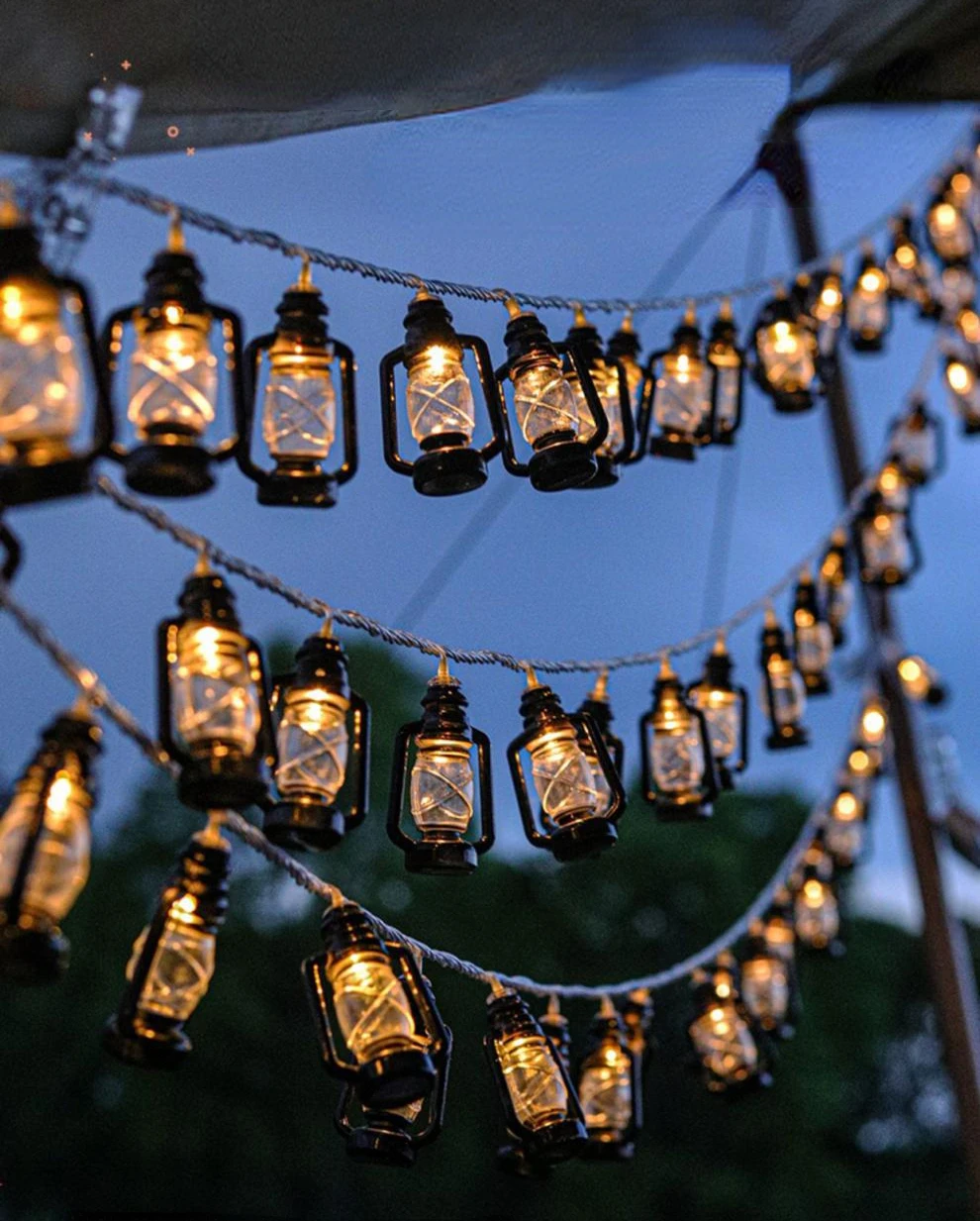 

Camping String Lights LED Kerosene Lamp Retro Lamp Bedroom Room Decor Yard Christmas Decoration 2022