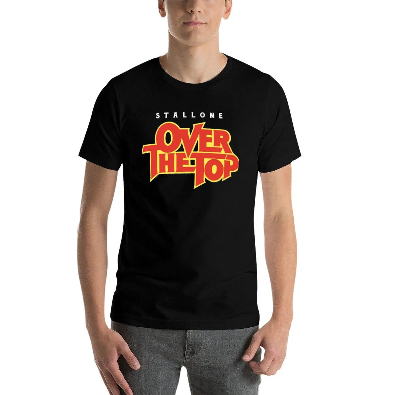 Фото Классическая футболка Stallone-Over-The-Top-Classic-T-Shirt простого однотонного цвета с круглым вырезом №4