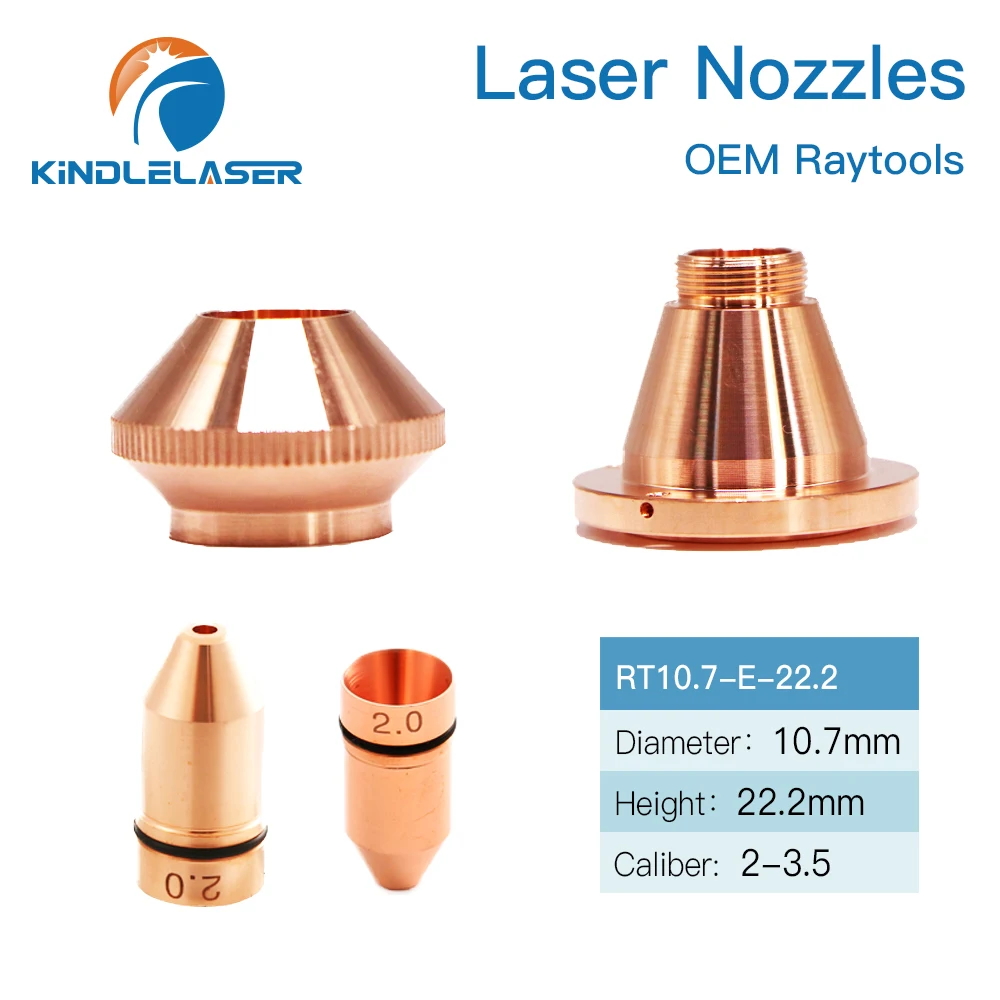 

KINDLELASER Bullet Laser Nozzles Caliber 0.8-4.0mm For Lasermech Fiber Cutting Machine Head Jet With Raytools Lid Base