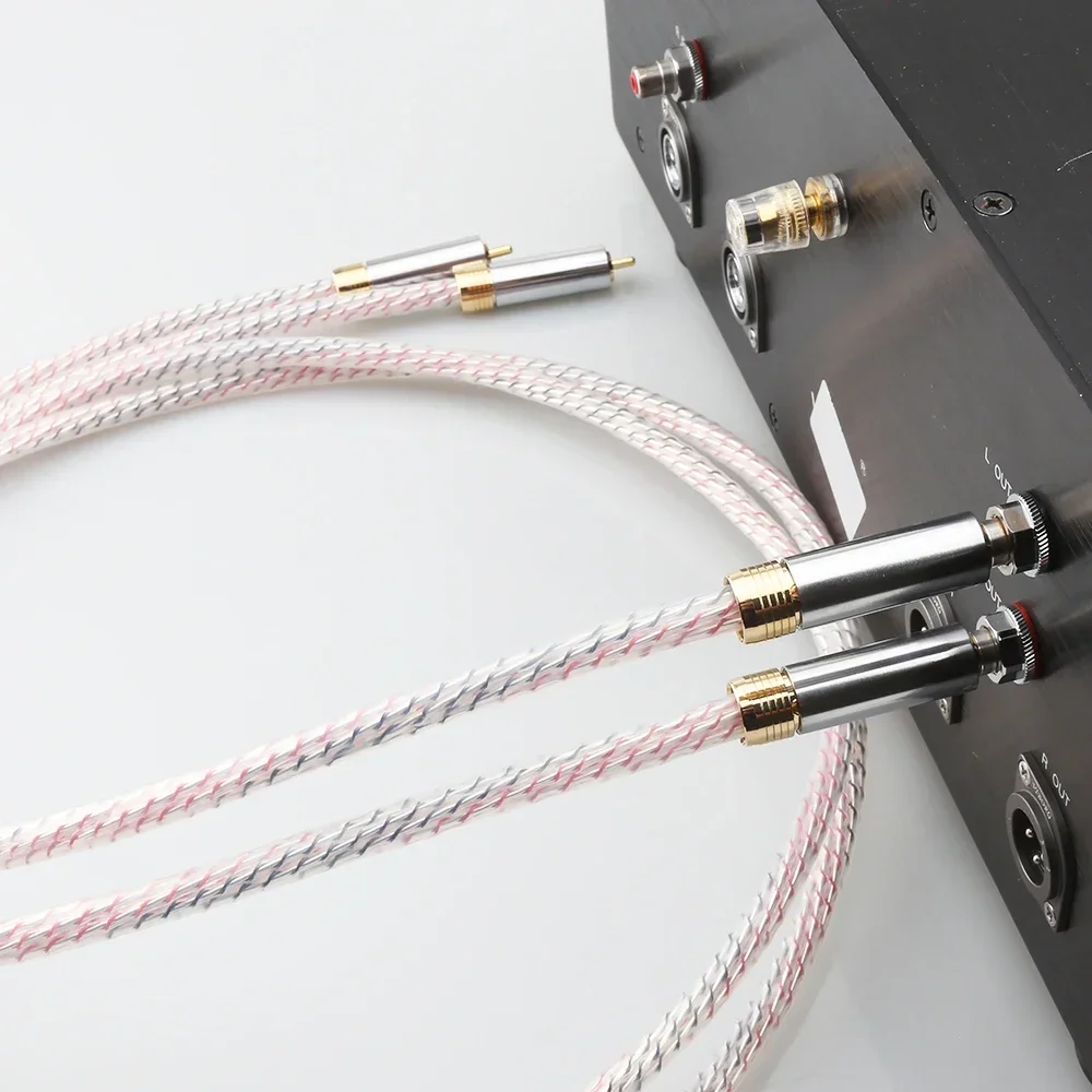 Пара посеребренных аудиокабелей RCA Nordost Valhalla 7N с позолоченным разъемом