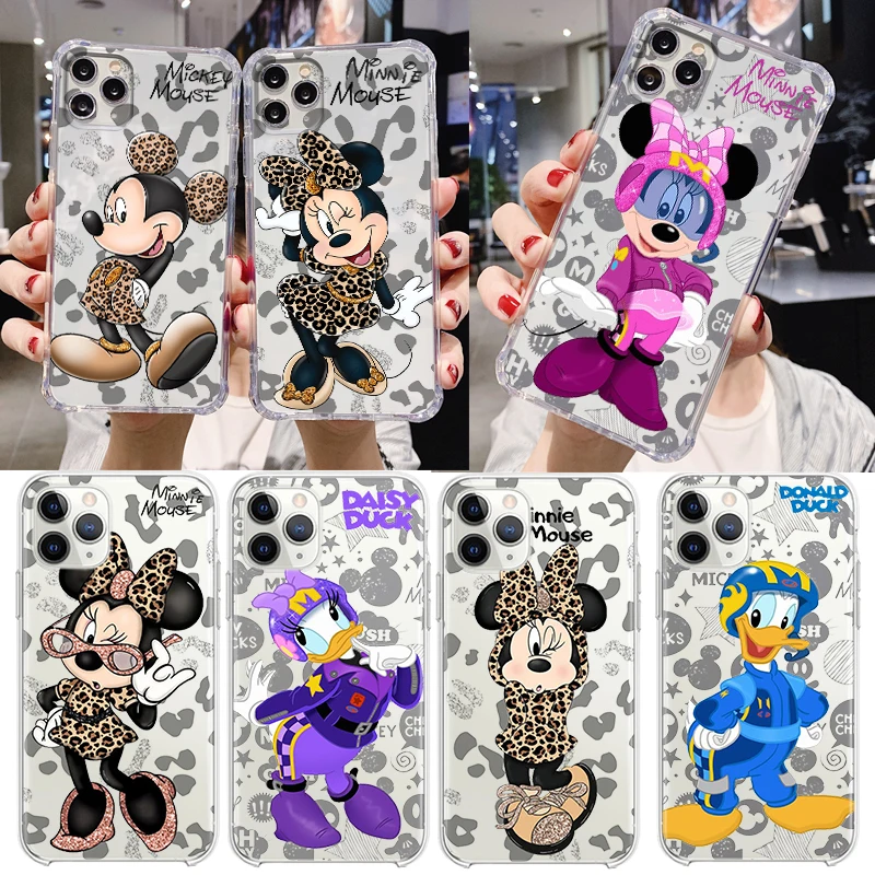 Mickey Minnie Couple Cute for Apple iPhone 14 13 12 11 Pro Max X XR XS 8 7 6 5 5S SE Transparent Silicone Soft Phone Case Fundas