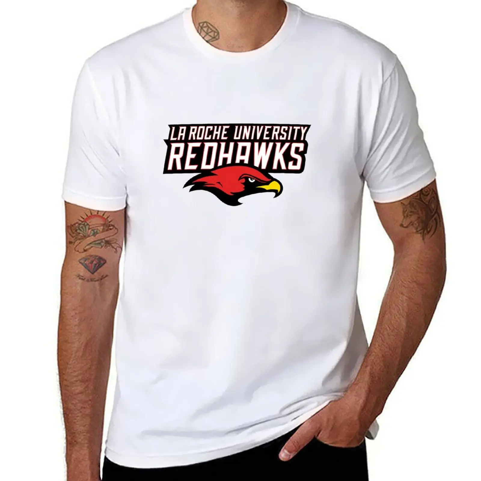 Фото Футболка La Roche Redhawks, мужские футболки, футболки с рисунком для мужчин, футболки с рисунком №1