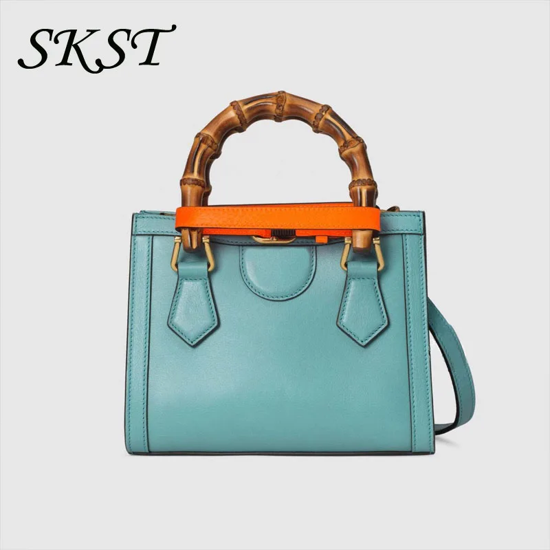 

G family luxury brand women's handbag 2023 trendy mini style trendy temperament light luxury style bamboo diagonal cross bag