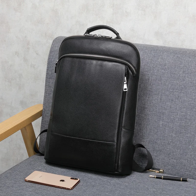 

Рюкзак AETOO мужской из воловьей кожи, уличный ранец для отдыха и работы, деловая дорожная сумка с отделением на голову