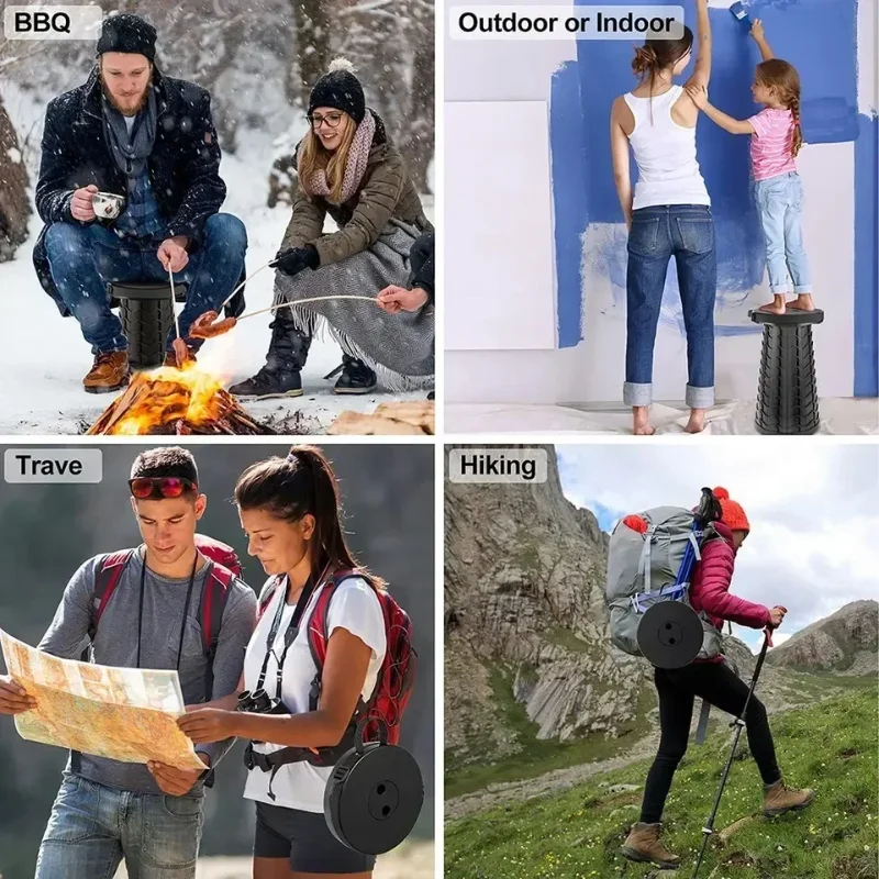 Портативное складное наружное регулируемое по высоте телескопическое сиденье