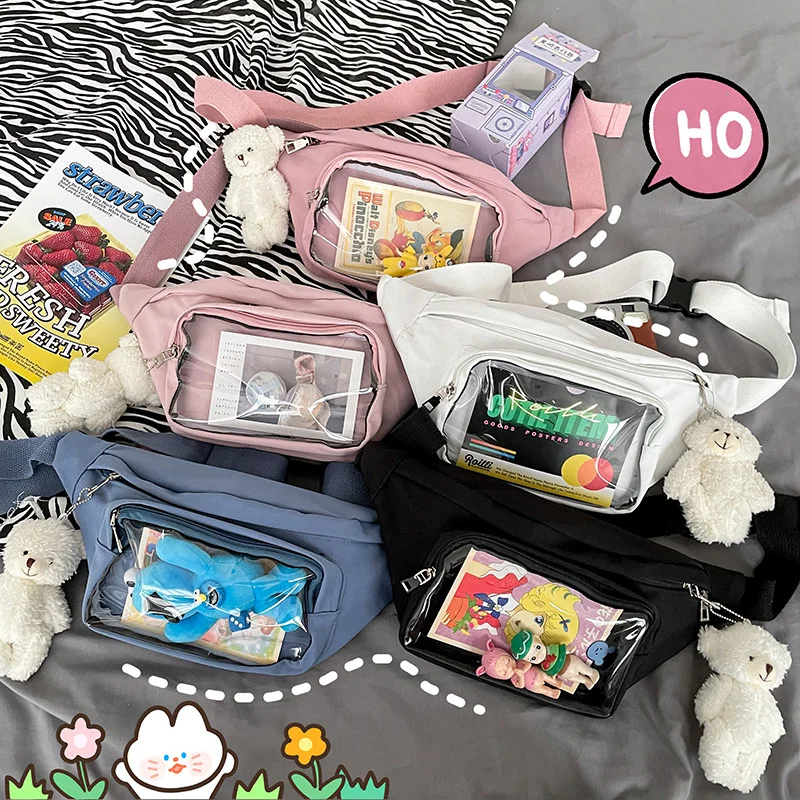 

Japanese Harajuku Crossbody Bags New 2023 Summer Transparent Bag Ladies Chest Bag itabag Waist Bag Purse Phone Bag backpack girl