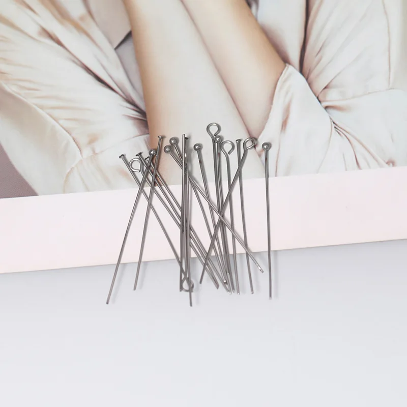 20Pcs 40mm Stainless Steel Heads Eye Flat Head Pin Ball Head Pins For Craft DIY Supplies Jewelry Making Findings Accessories