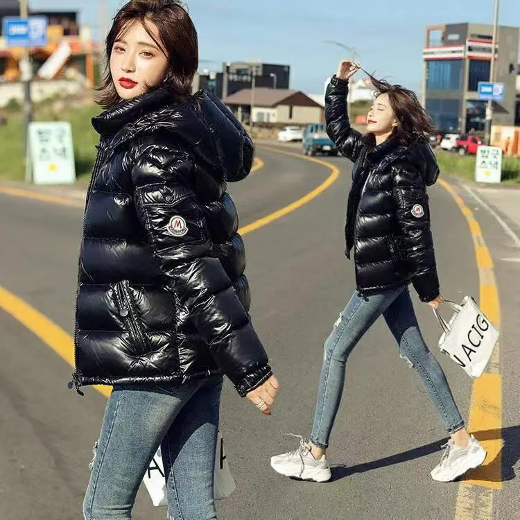 White duck down jacket 2022 wash free couple same style trend down jacket men's and women's thickened bright short coat
