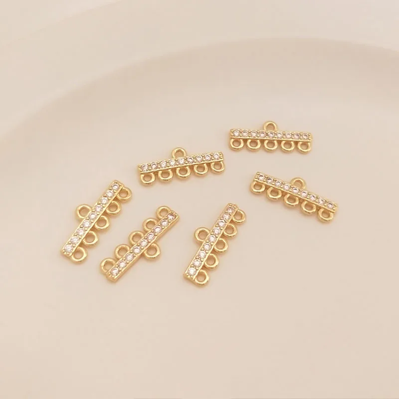 

1Pcs Inlaid Zircon Five Hanging Tassels Pendants DIY Bracelet Necklaces Charms Making Jewelry Accessories Supplies