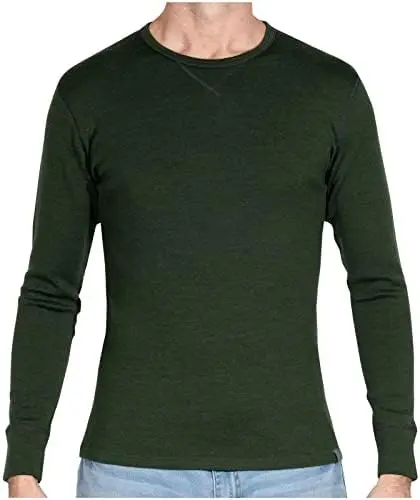 

Mens Base Layer 100% Merino Wool Heavyweight 400g Thermal Shirt for Men