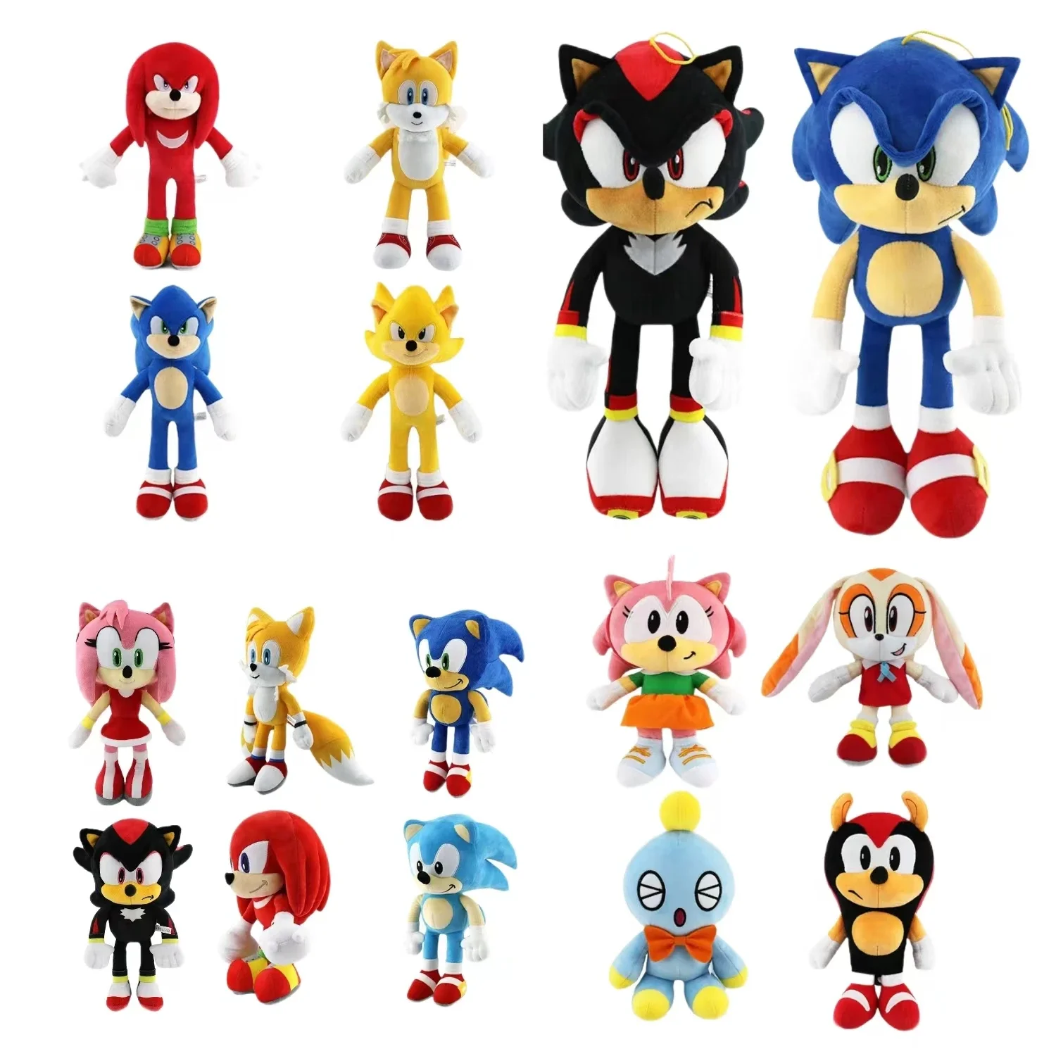 Фото Специальные игрушки Sonic Peluches 20-30 см, выбор джита, мультяшная тень, ежик Эми, роза, костяшки хвоста, мягкие плюшевые игрушки-куклы №1