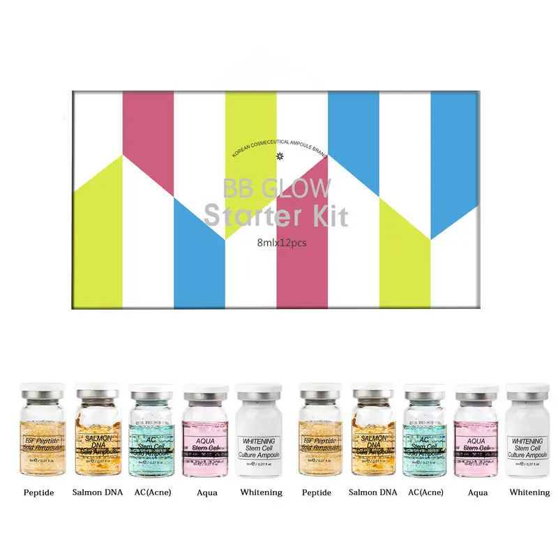 

Korean 12pcs/box BB Cream Glow Serum Foundation Makeup Ampoule Serum for Whitening Acne Anti-Aging Treatment