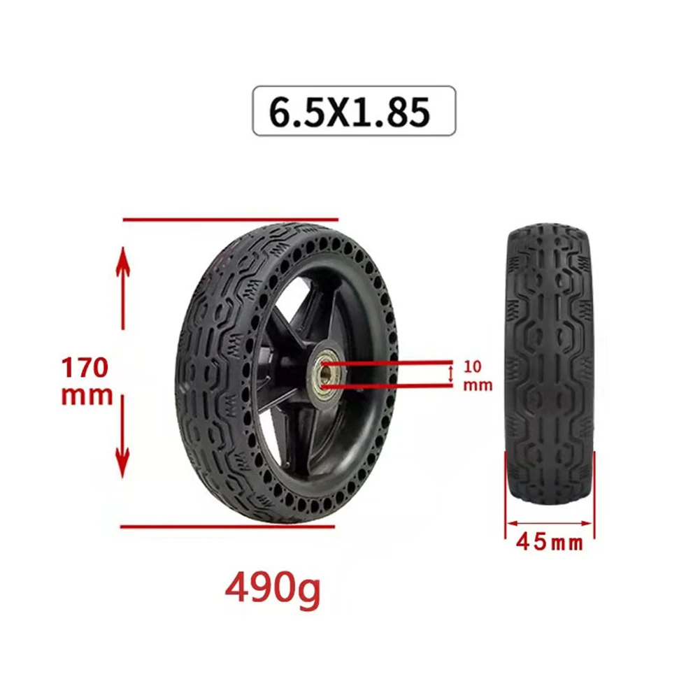 

6.5 Inch 6.5X1.85 Solid Wheel With Plastic Hub/rim For Electric Scooter Tire Plastic Hub Rubber Durable Electric Scooter Accs