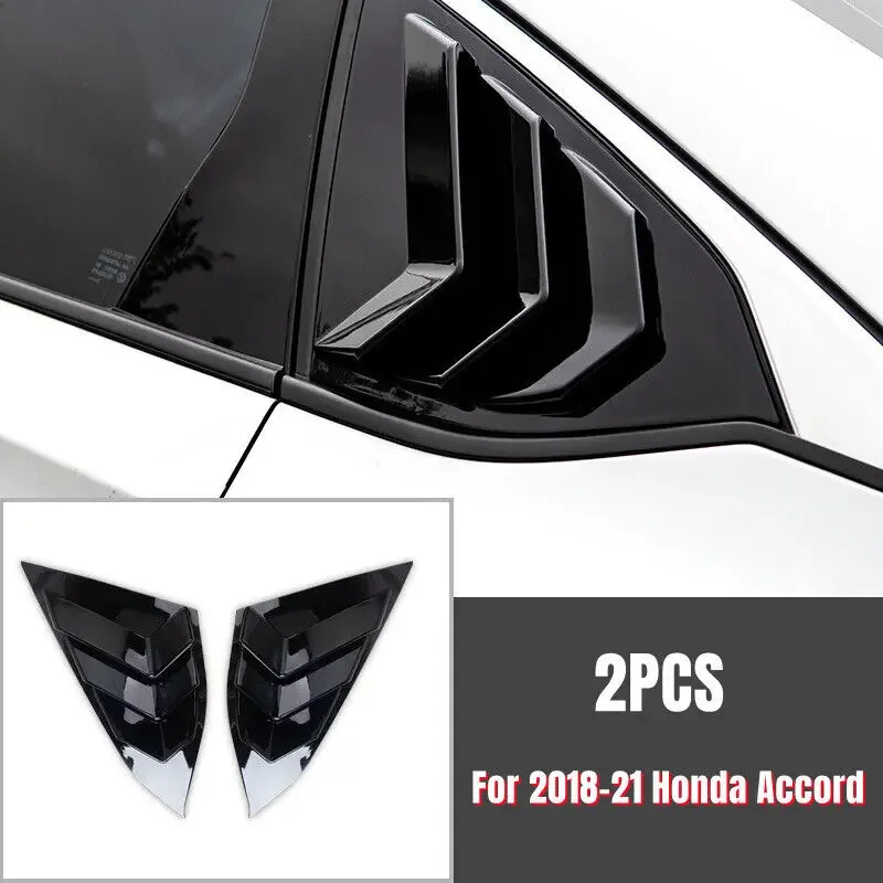 

Для Honda Accord 10-го поколения 2018-2021, автомобильная задняя жалюзи, оконная боковая крышка, накладка, наклейка, вентиляционный совок, ABS, углеродное волокно, черный