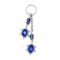 fashion tortoise key chain creative blue evil eye keychain car key ring simulation sea turtle pendant handbag charm jewelry gift