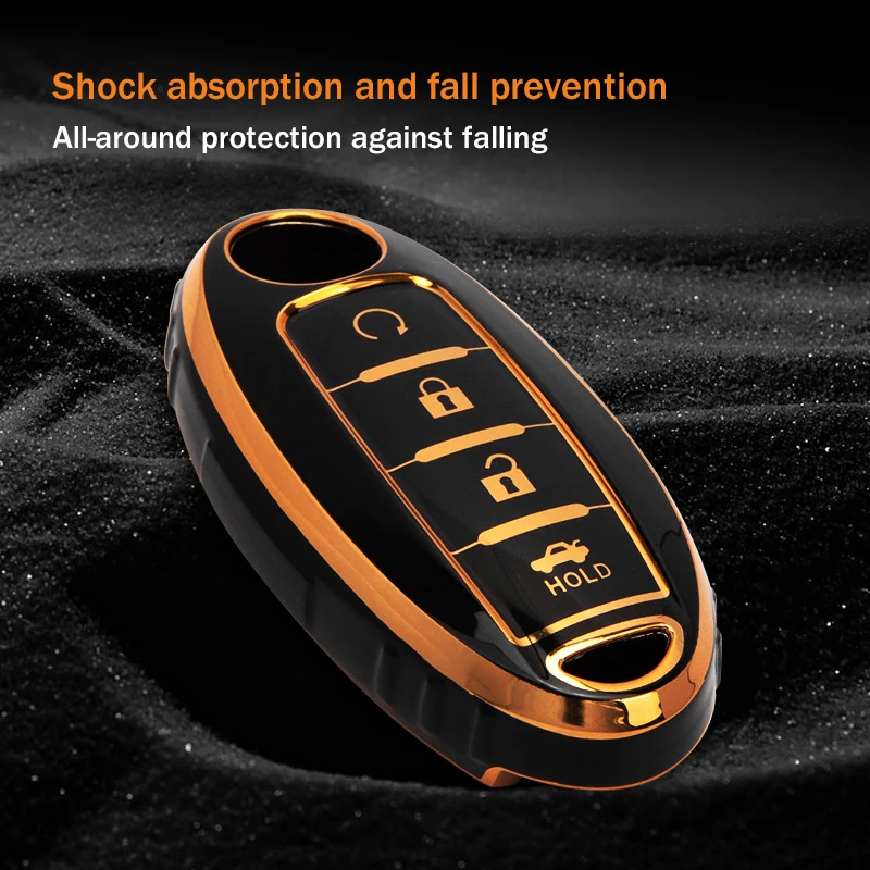 

4 Button TPU Car Key Case Cover Fob Shell for Nissan Xtrail X Trail Qashqai Juke Note Sentra Altima Micra Accessories