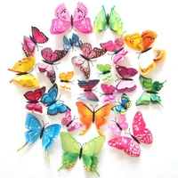12pcs 3d color stereo butterfly wall sticker removable mural bedroom bathroom house office living room decor wedding decoration