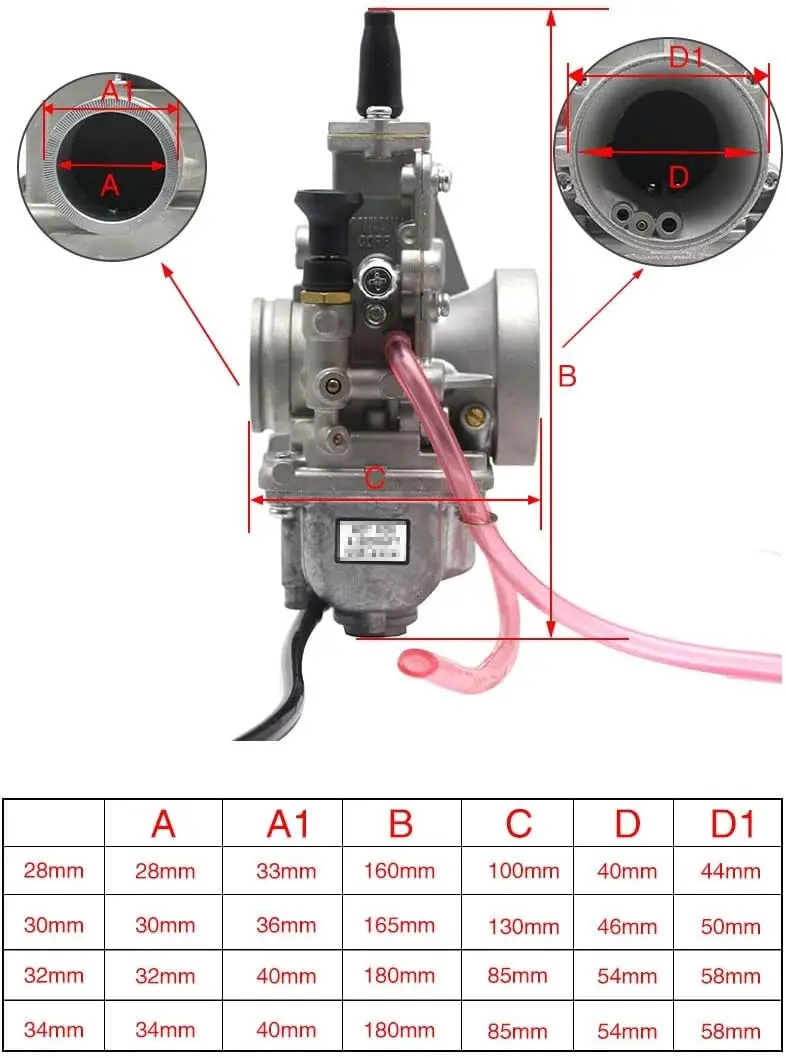 Фото Карбюратор Mikuni TM24 TM28 TM30 TM32 TM34 TM38 с плоским штоком 42-6100, универсальный (24 мм) №3