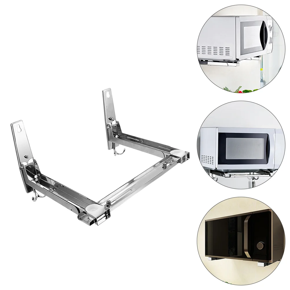 

Wall-mounted Microwave Rack Retractable Oven Bracket Kitchen Foldable Shelf