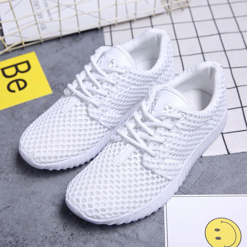 

2022 Hot sell Summer Outdoor Women Sneakers Casual White Women Shoes Breathable Ultralight Cutout Solid Kintting zapatos mujer