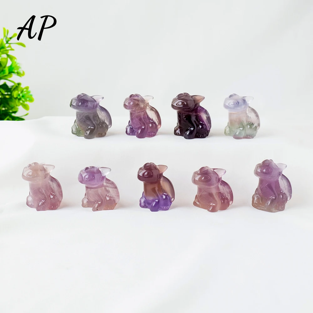 

1 шт. натуральный хрустальный флюорит резьба Беззубик детский лечебный энергетический драгоценный камень мультяшный персонаж детский пода...