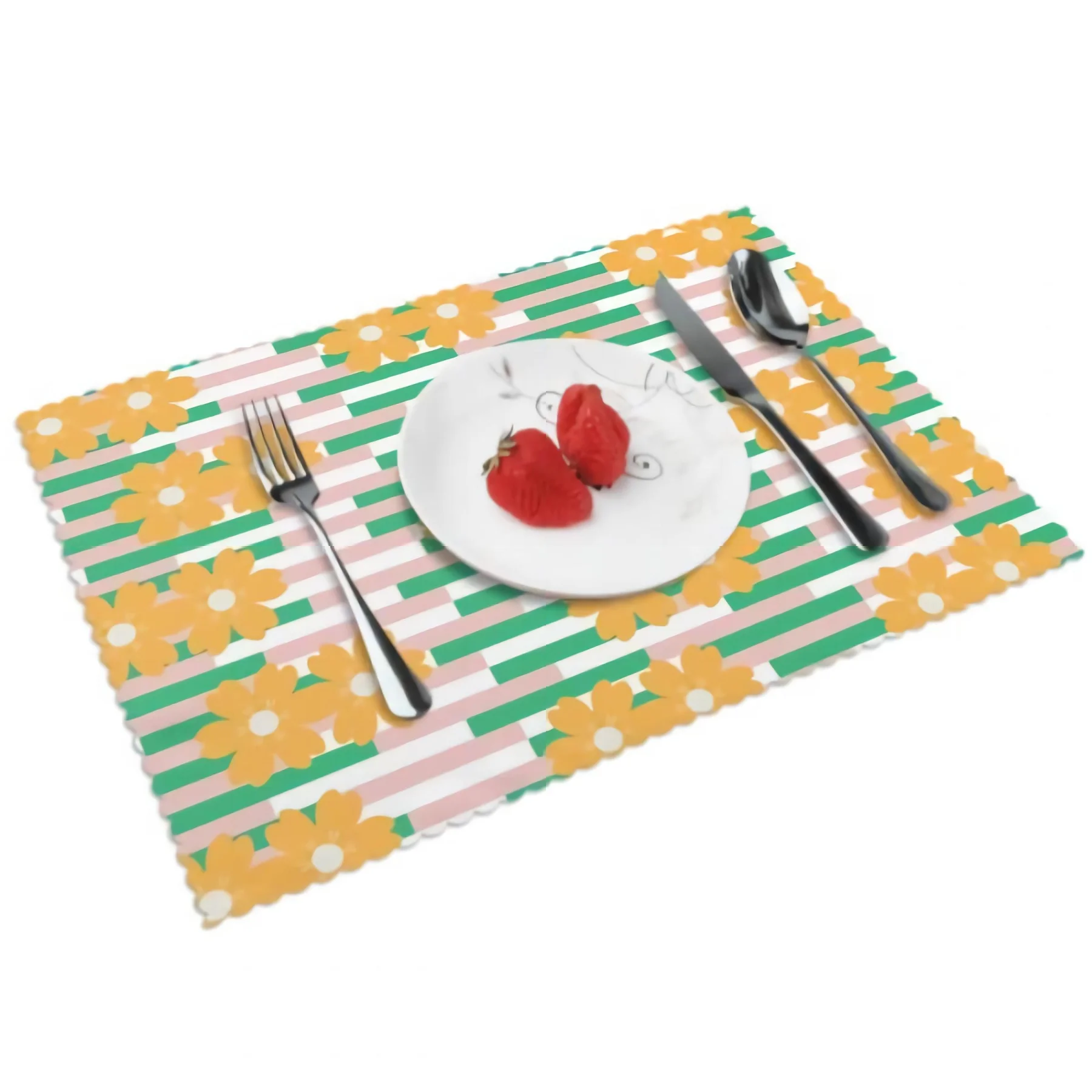 

Interesting Linetextures Placemats for Dining Table Set of 4 Interesting Rectangular Heat Resistant Washable Place Mat