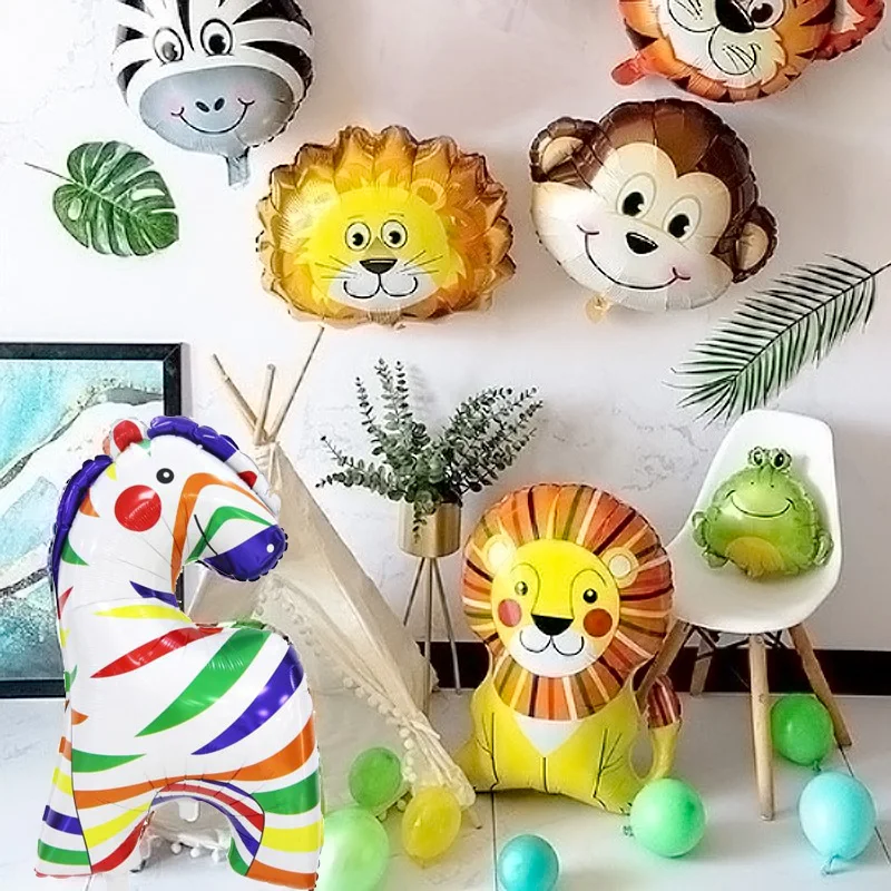 

Cartoon Animal Zebra Lion Tiger Cute Dinasour Balloons Snail Monkey Tiger Foil Globos Birthday Party Decoration Baby Shower Gift