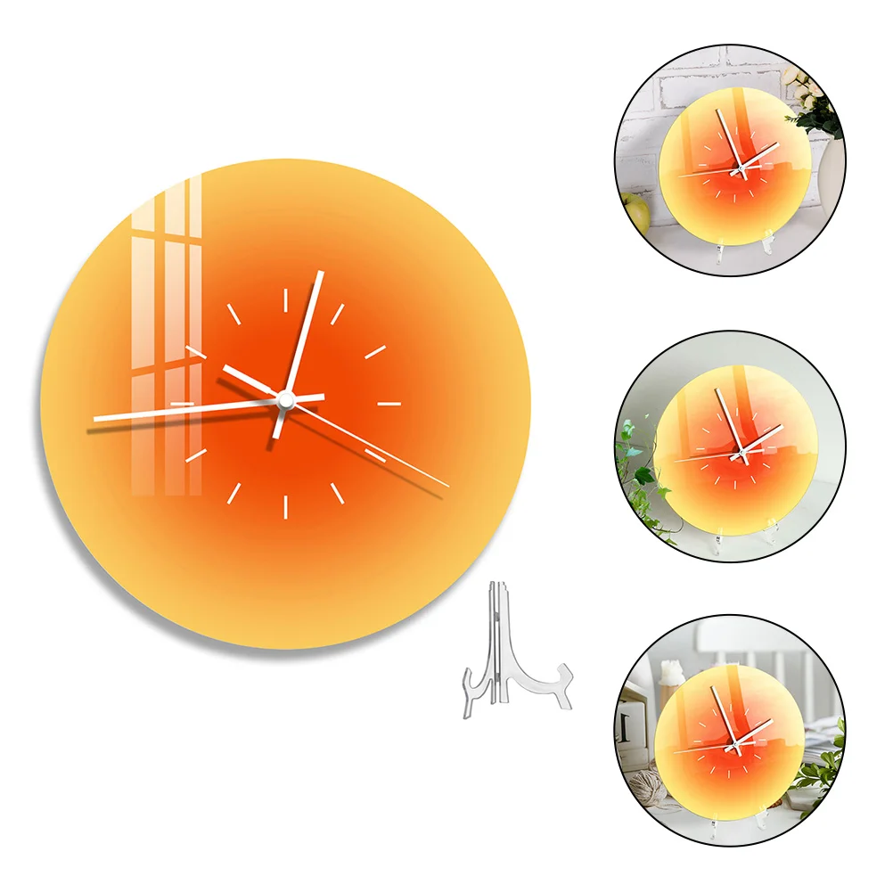 

Sunset Wall Clock Blue Ocean Acrylic Round Tabletop Decorative Hanging Silent Non-Ticking Living Room Bedroom