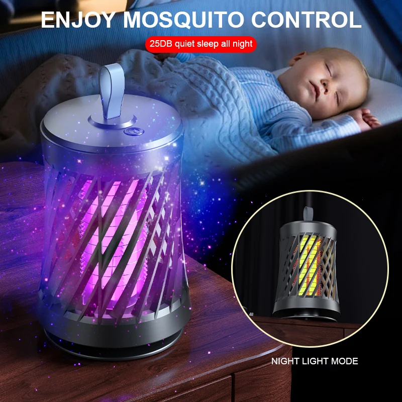 Электрическая Бесшумная лампа-ловушка для комаров перезаряжаемый от USB прибор