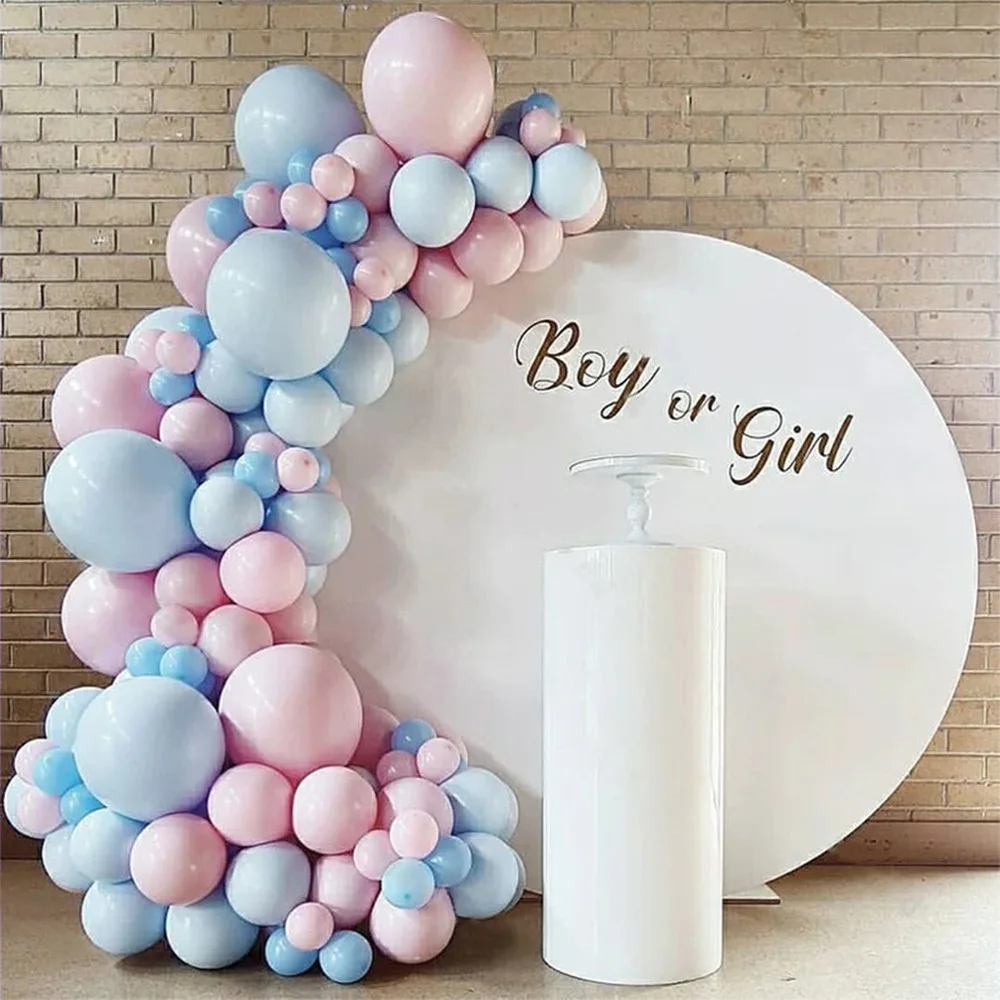 

12 Inch Macaron Pink Blue Latex Balloons Boys Girls Party Decoration Set Gender Reveal Balloons
