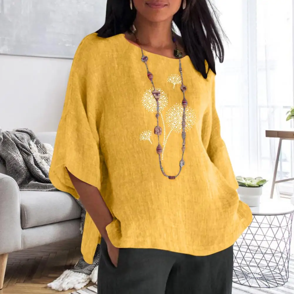 

Retro Blouse Trendy Lightweight Shrink Resistant Vintage Floral Printed Women Blouse Shirt Streetwear