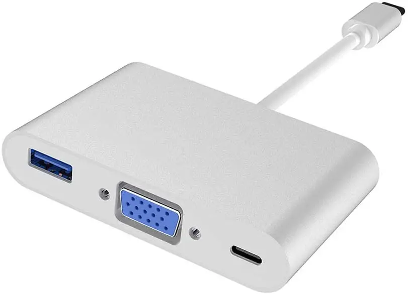 

USB C to VGA Adapter,Hub Type C PD Thunderbolt 3 Port iPad Pro, MacBook Pro, Retina, Air, etc to VGA Monitor, Projector and More
