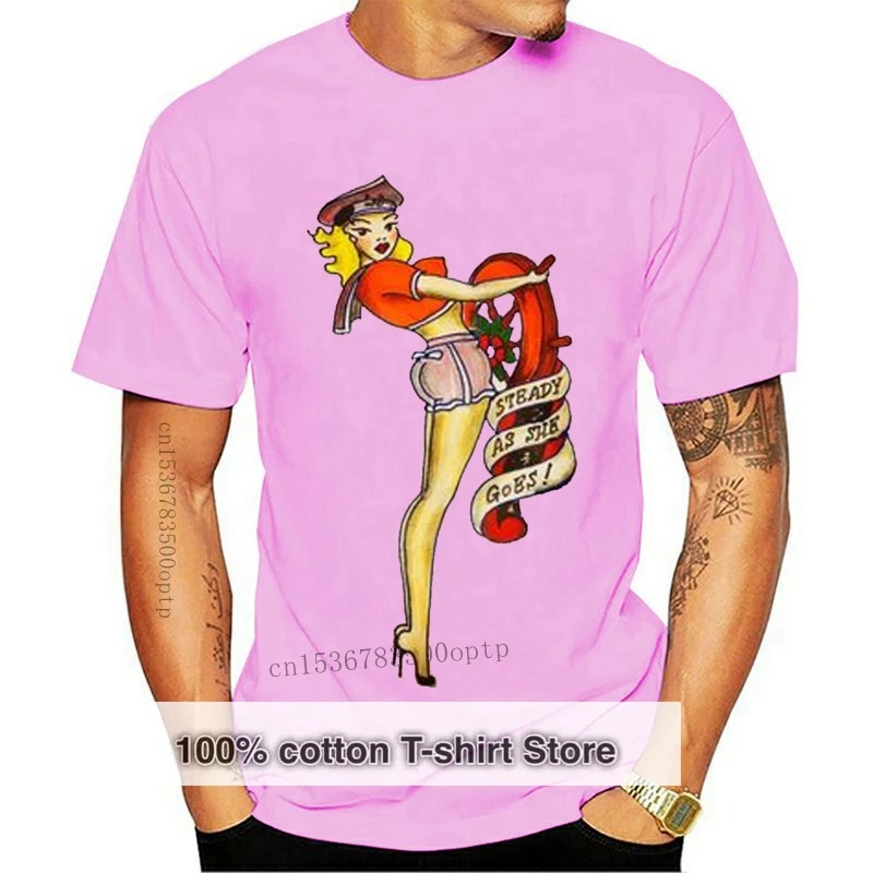 

SAILOR JERRY Tattoo Steady As She Goes Slim Fit T-Shirt Navy S-3XL NEW