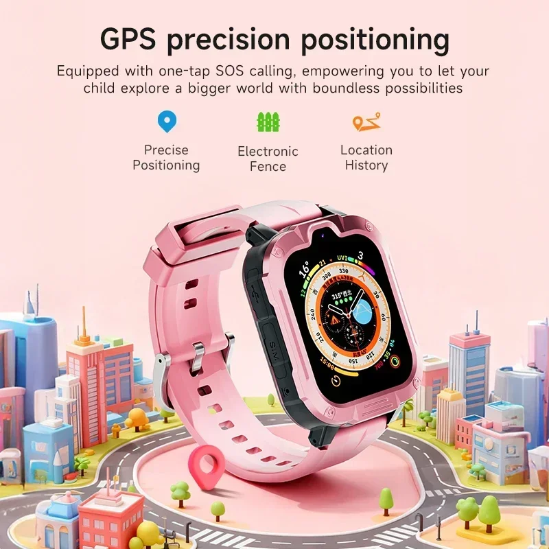 Фото Новые детские умные часы 4G GPS WIFI Видеозвонок SOS Приложение Загрузка Детские умные часы Камера Голосовой монитор Трекер Местоположение Телефон Часы №5