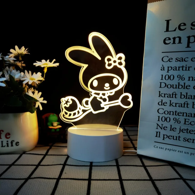 Kawaii Cinnamoroll Hello Kitty Kuromi Pochacco ночник Sanrio Girly Heart креативная рождественская настольная