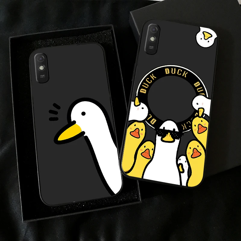 

Cute Cartoon Call Duck For Xiaomi Redmi 9A Phone Case For Redmi 9AT Liquid Silicon Back Funda Soft Carcasa TPU