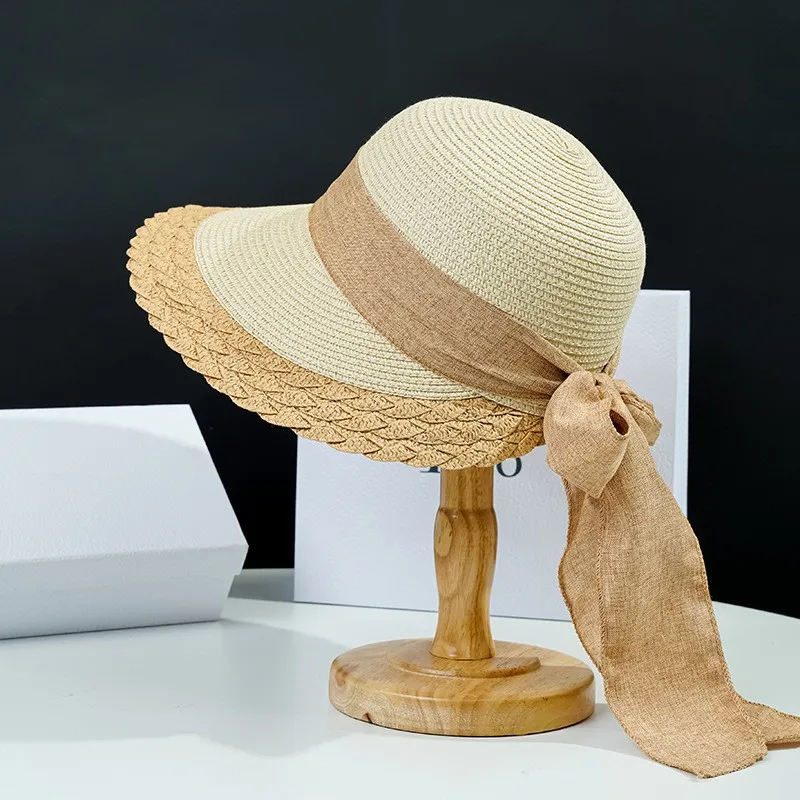

Hats for Women Bucket Hat Bowknot Straw Hat Sun Summer Spring Big Brim Beach Outdoor Women Summer Hat Sombreros De Mujer