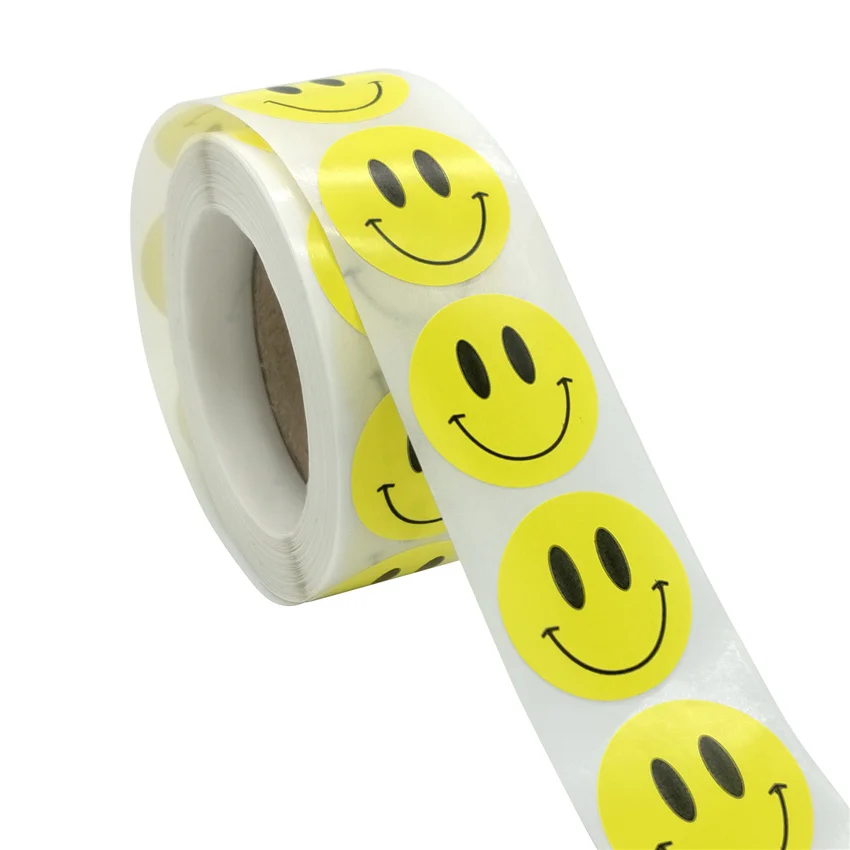 500pcs Smiley Face Sticker for Kids Reward Yellow Dots Labels Happy Smile Label Toys Gift Package |