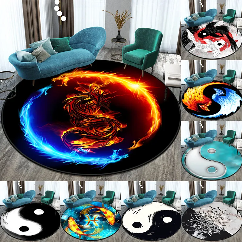 

Chinese Tai Chi Eight Diagrams round carpet floor mat living room carpet room decor gifts washroom area rug rugs for bedroom
