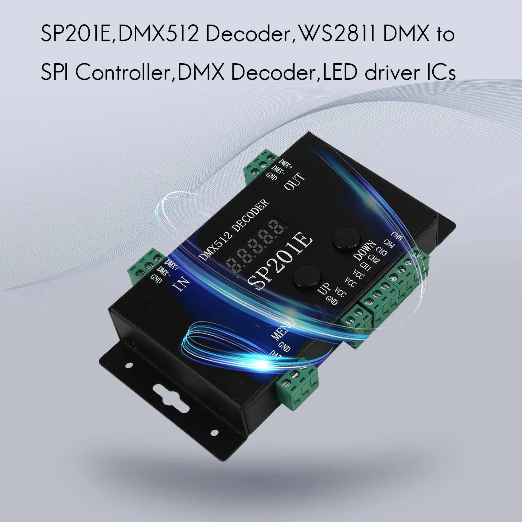 SP201E DMX512 WS2812B WS2811 Декодер контроллера DMX-SPI поддержка нескольких микросхем