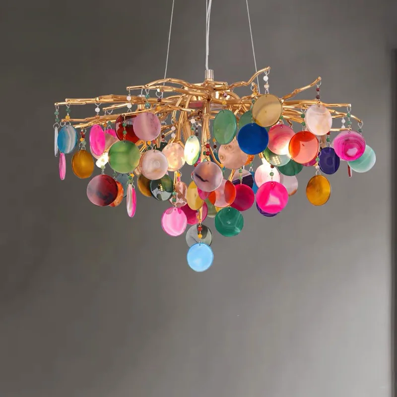 

Led Art Chandelier Pendant Lamp Light Room Decor Luxuri Design Agate Multicolour Luxuri Design Lighting Living Ring Modern